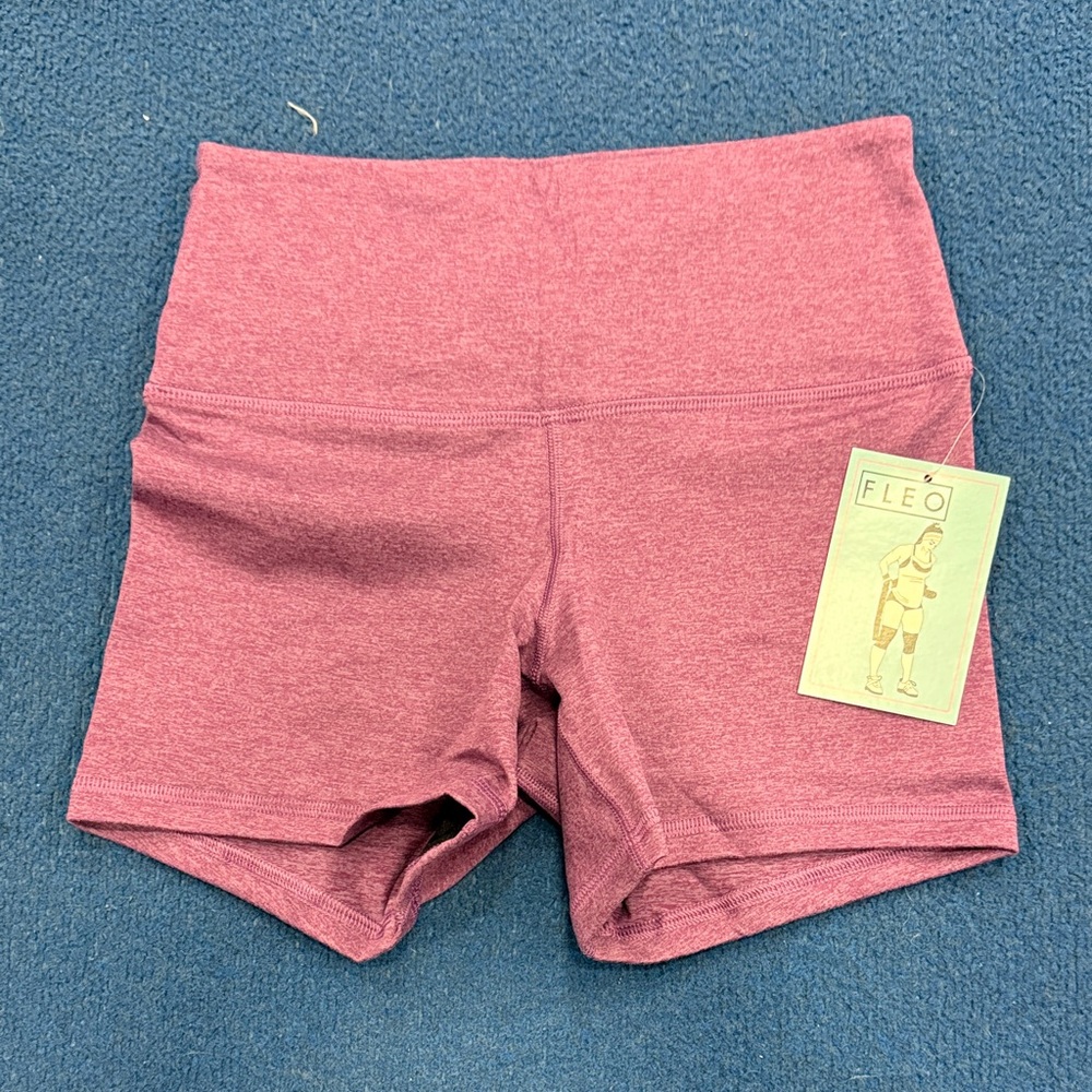 Fleo Women's Violet heathered Athletic Shorts Gymnastics/Cheer/Tumbling/Crossfit